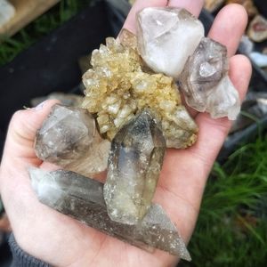 LOT Natural Smoky Quartz terminated crystal points